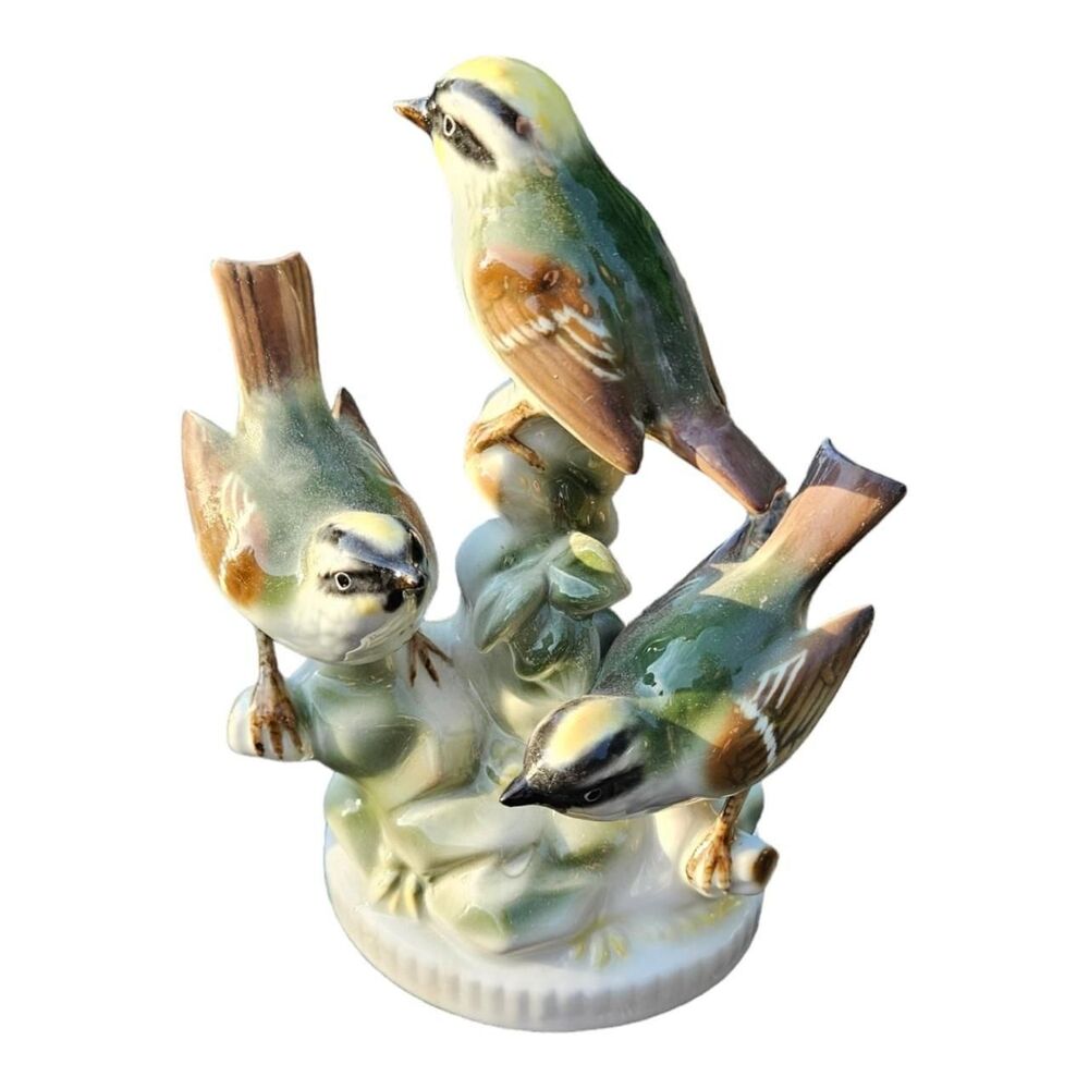 VTG Gerold Porzellan Firecrest Finches Porcelain Figurine